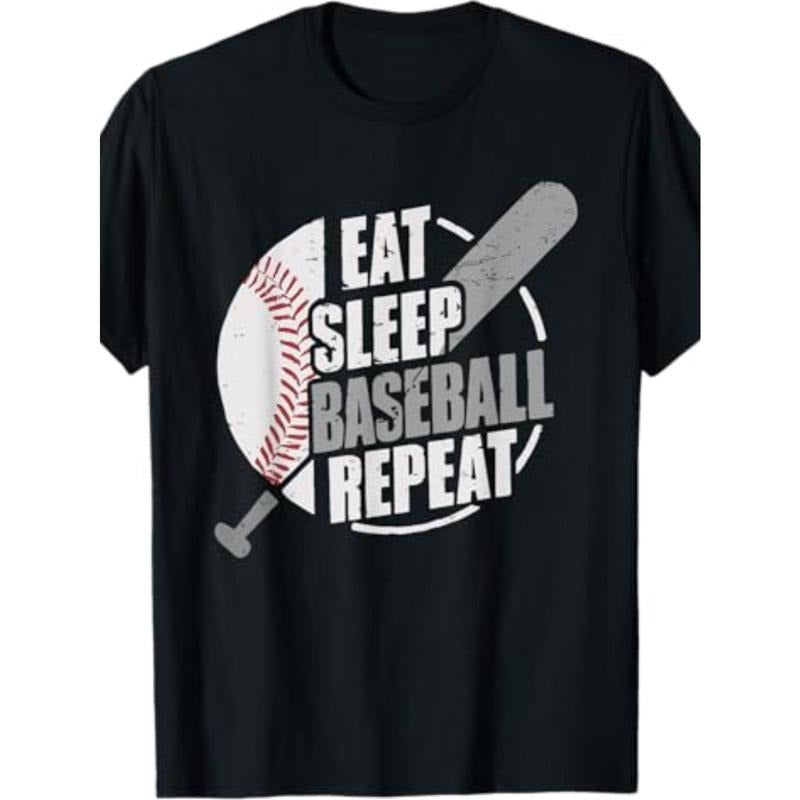 Baseball Player Eat Sleep Baseball T-Shirt-220g100% cotton T-shirt made in usa Hoodie, Sweatshirt | DripVista.com