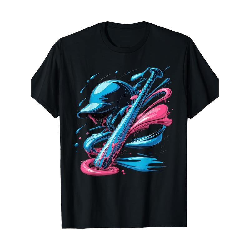 Baseball Player Sport Sprinkles Drip Baseball Bat T-Shirt -100% Cotton - 220g made in usa Hoodie, Sweatshirt | DripVista.com