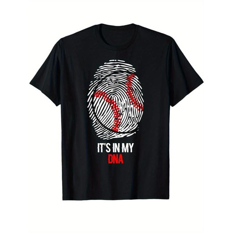 Baseball Printed, Men's Cotton Graphic T-shirt, Casual Short Sleeve Crew Neck Gamer T-shirt, Men's Tee For Outdoor made in usastyle{n002}11