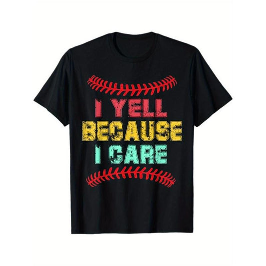 Baseball Printed, Men's Cotton Graphic T-shirt, Casual Short Sleeve Crew Neck Gamer T-shirt, Men's Tee For Outdoor made in usastyle{n002}12