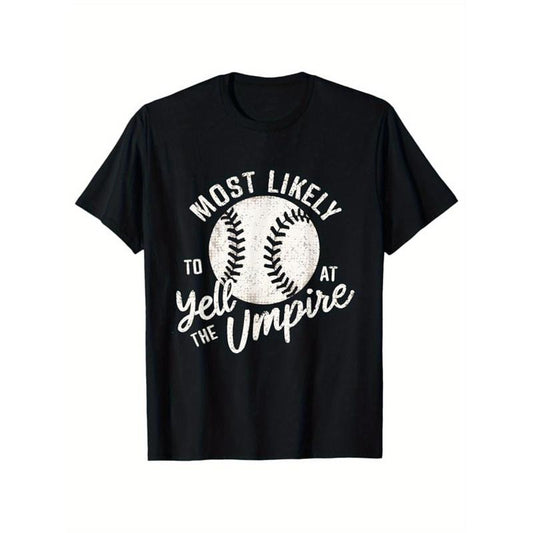 Baseball Printed, Men's Cotton Graphic T-shirt, Casual Short Sleeve Crew Neck Gamer T-shirt, Men's Tee For Outdoor made in usastyle{n002}7