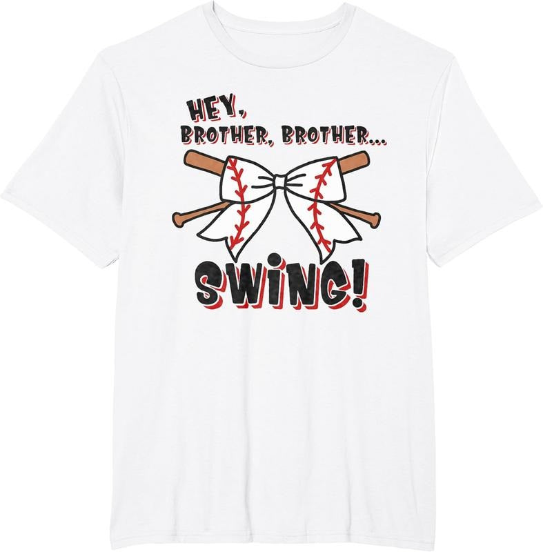 Baseball Sister Hey Brother Brother Swing T-Shirt Casual Menswear Casual Menswear Hoodie, Sweatshirt | DripVista.com