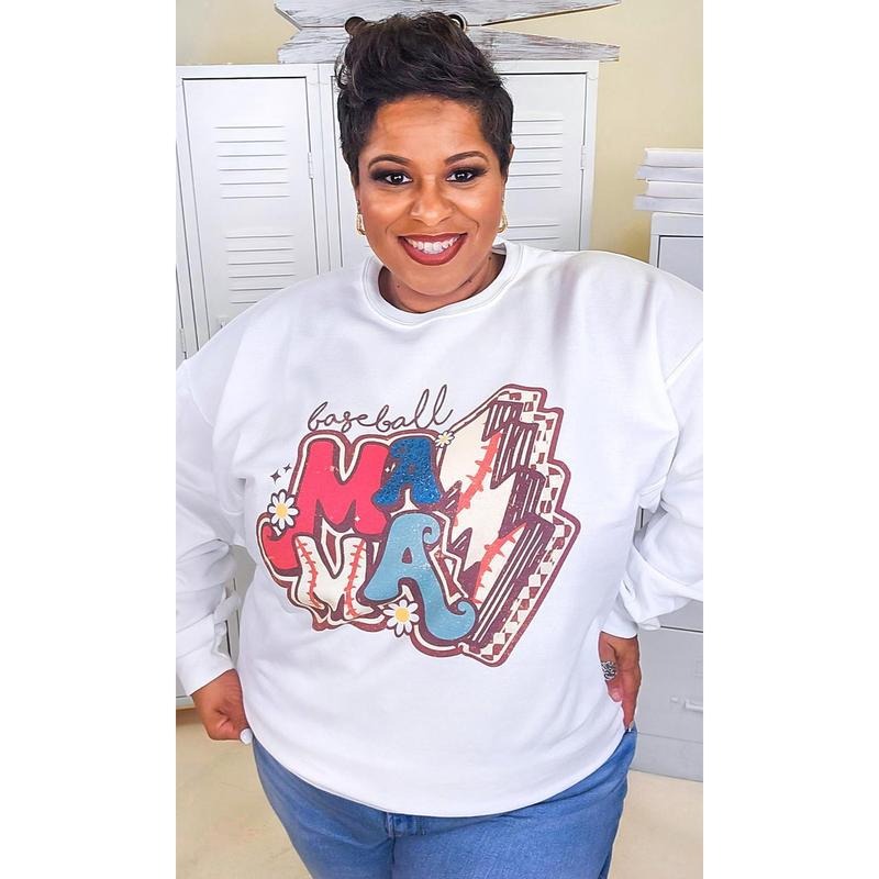Baseball Sports Mama Graphic Sweatshirt T-Shirts, Hoodie | DripVista.com