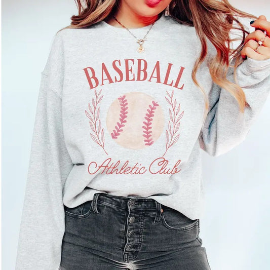 Baseball Sweatshirt Baseball Athletic Club Pullover Sports Club Sweatshirt Baseball Sport Pullover Athletic Baseball Hoodie Womens Baseball Mom Sweatshirt Casual Clothing