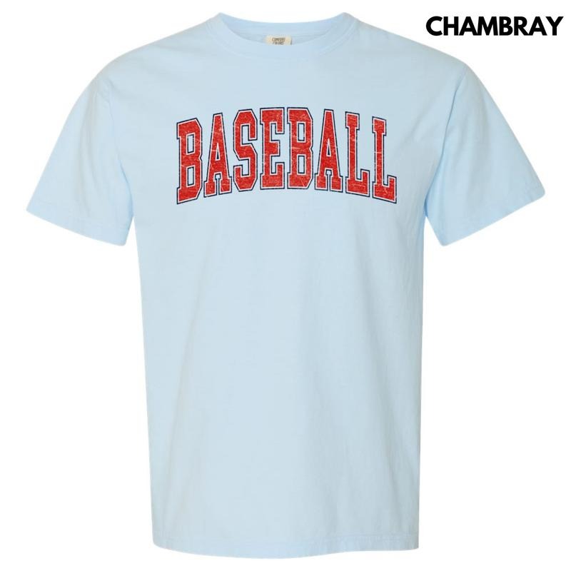 Baseball Varsity Letter Comfort Colors T-Shirt Hoodie, Sweatshirt | DripVista.com