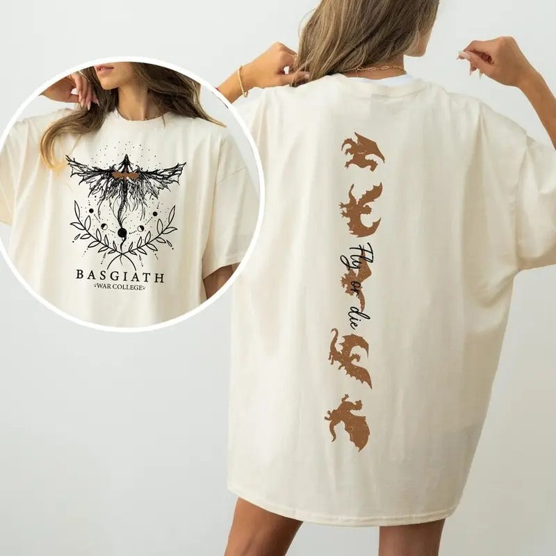Basgiath War College 2 Side Sweatshirt, Fourth Wing Sweatshirt, Dragon Rider Hoodie, Rebecca Yoros Shirt, Violet...