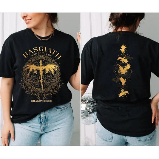 Basgiath War College 2 Sided Shirt Fourth Wing Sweatshirt Dragon Rider Shirt Violet Sorrengail Xaden Riorson Sweatshirt Hoodie Tshirt Pullover Tee