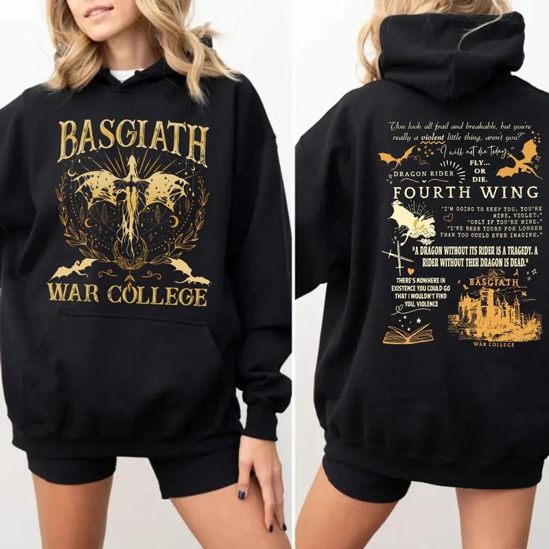 Basgiath War College 2 Sided Shirt, Dragon Rider Tee, Dragon Sweatshirt, Fourth Wing Riders Quadrant, Fourth Wing Long Sleeve Sweater Pullover Tee