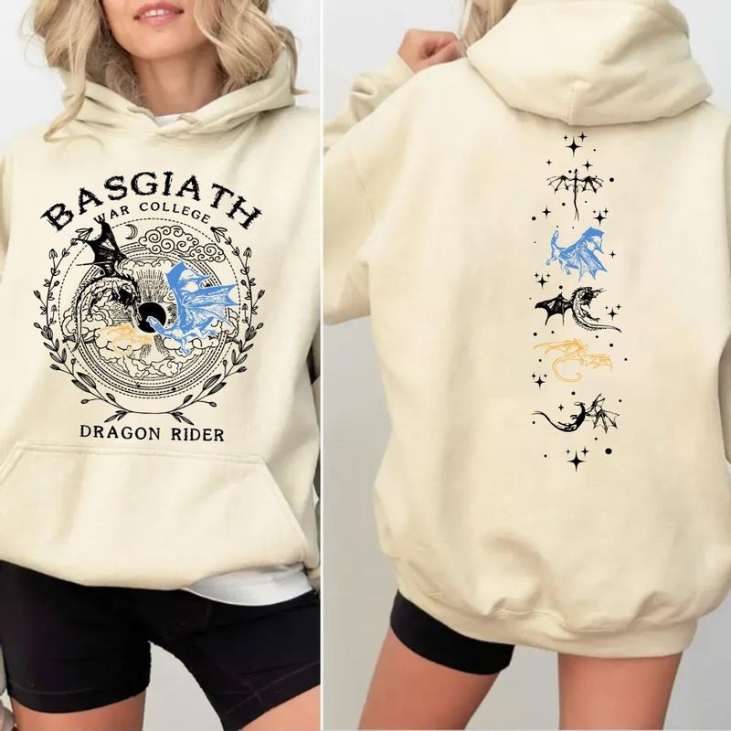 Basgiath War College 2 Sided Sweater, Fourth Wing Sweatshirt, Rebecca Yoros, Dragon Rider Shirt, Violet Sorrengail, Bookish Hoodie Pullover Tee