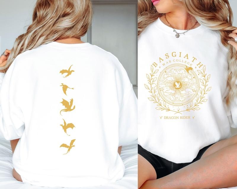 Basgiath War College 2-Sided Sweatshirt, Fourth Wing Shirt, Dragon Rider Shirt, Fourth Wing Hoodie, Violet, Bookish Shirt, New Trend