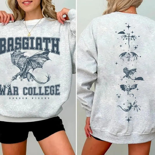 Basgiath War College Book Sweatshirt, Bookish War Shirt,Dragon Rider Sweatshirt,Fantasy Bookish Sweatshirt,Book Lover Shirt,Basgiath 2 Sided