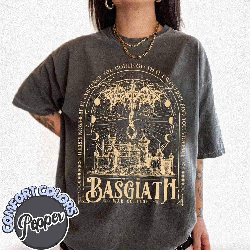 Basgiath War College Comfort Colors Shirt, Nowhere in Existence Violence, Dragon Riders Shirt, Riders Quadrant, Fourth Wing Shirt,Women Gift