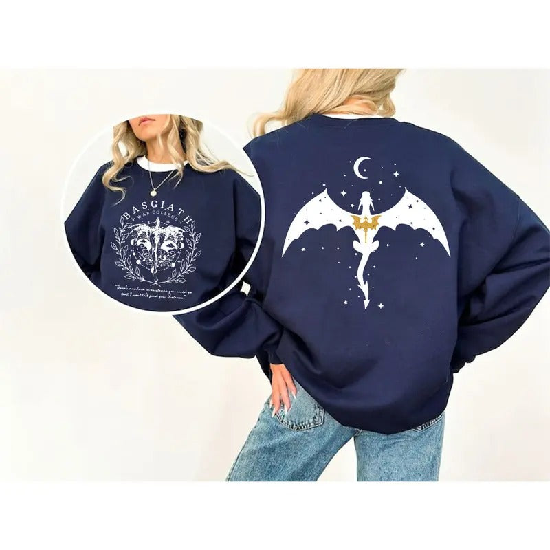Basgiath War College Double-side Sweatshirt, Fourth Wing Shirt, Dragon Rider, Rebecca Yoros, Fourth Wing, Violet Sorrengail, Bookish T-Shirt