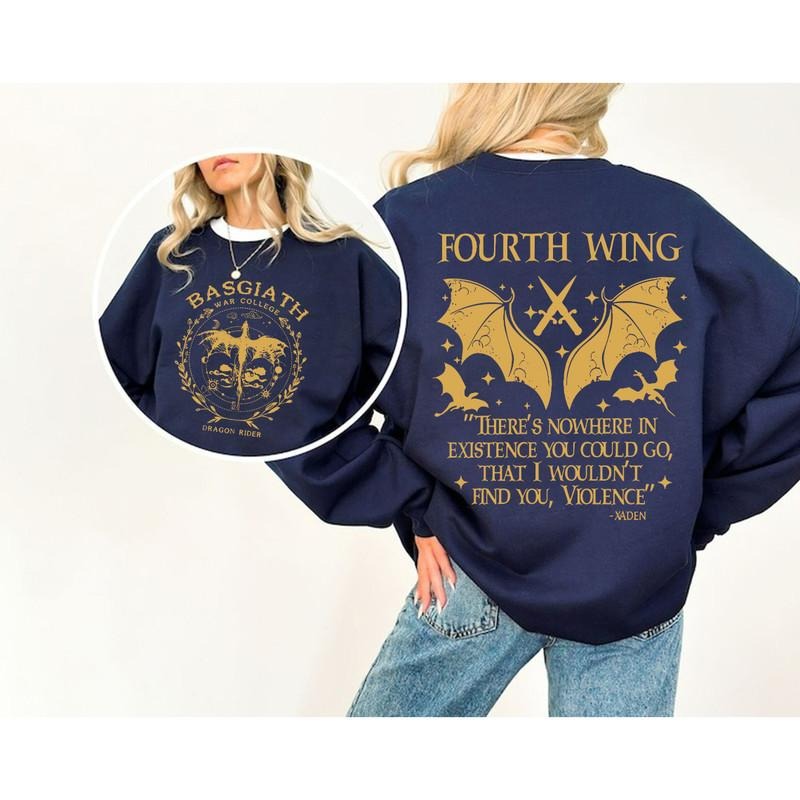 Basgiath War College Shirt, Fourth Wing Shirt, Dragon Rider Violet Sorrengail Xaden Riorson Fantasy Bookish, Empyrean