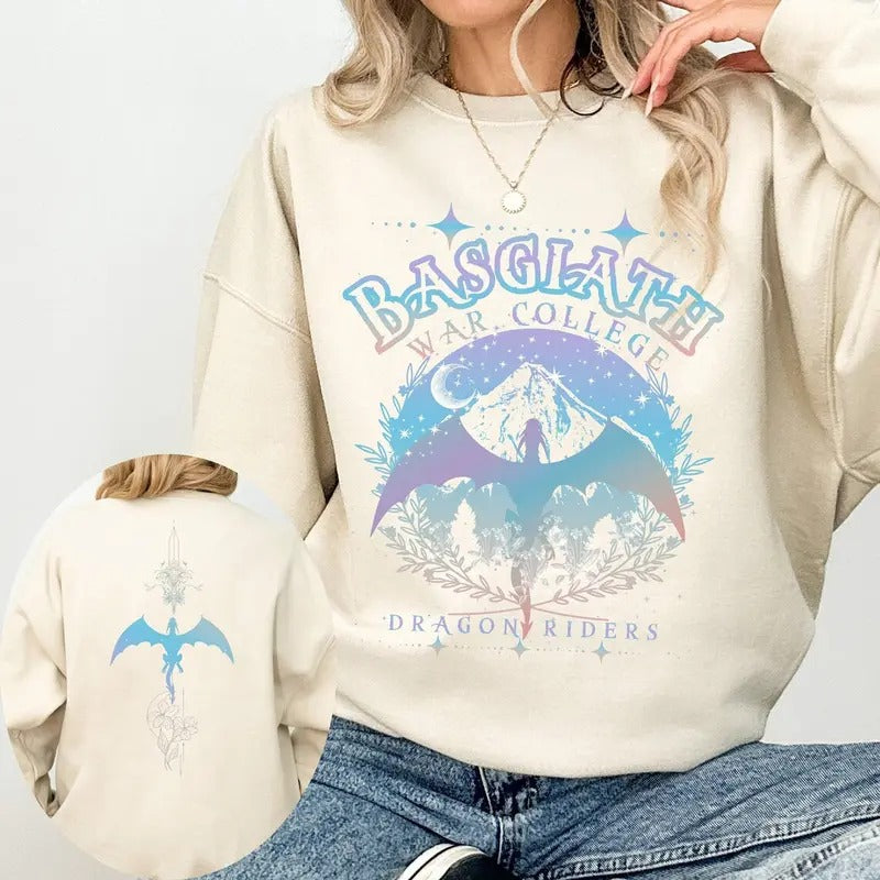 Basgiath War College Shirt, Fourth Wing Sweater, Iron Flame Sweatshirt, Dragon Rider Merch, Rebecca Yarros Apparel, Book...
