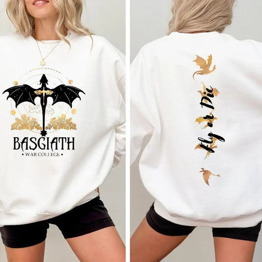 Basgiath War College Sweatshirt ,Dragon Rider, Fourth Wing Hoodie, Violet Sorrengail,Xaden Riorson, Fly or Die,Riders Quadrant,Rebecca Yoros