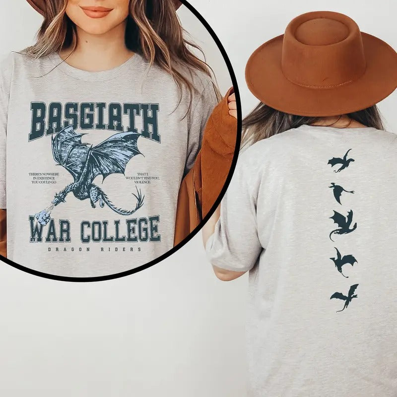 Basgiath War College Sweatshirt, Basgiath 2 Sided Tee, Dragon Riders Tee, Fly Or Die Tee, Riders Quadrant Tee, Fourth Wing Tee, Women Gift style 02