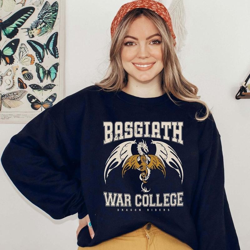 Basgiath War College Sweatshirt, Fourth Wing Dragon Rider Shirt, Gift For Fan, Violet Sorrengail Xaden Riorson Bookish Bookworm Sweater Pullover Tee