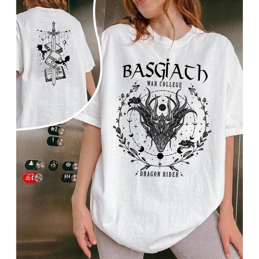 Basgiath War College T-Shirt , Fourth Wing Dragon Tee , Reader Gift