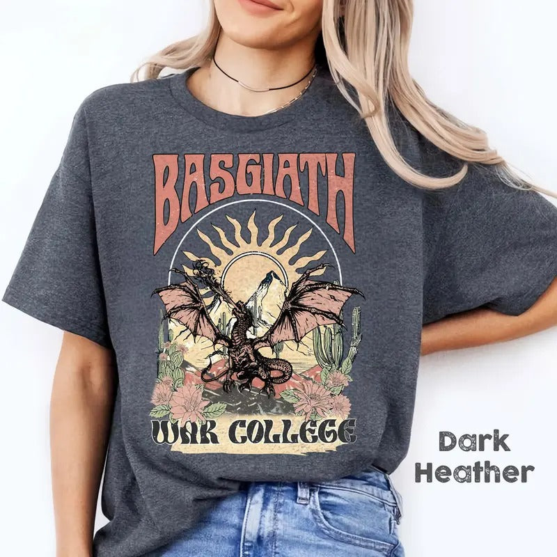 Basgiath War College T-Shirt, Fourth Wing Shirt, Dragon Rider, Violet Sorrengail For Reader, Fantasy Bookish Shirt, Empyrean