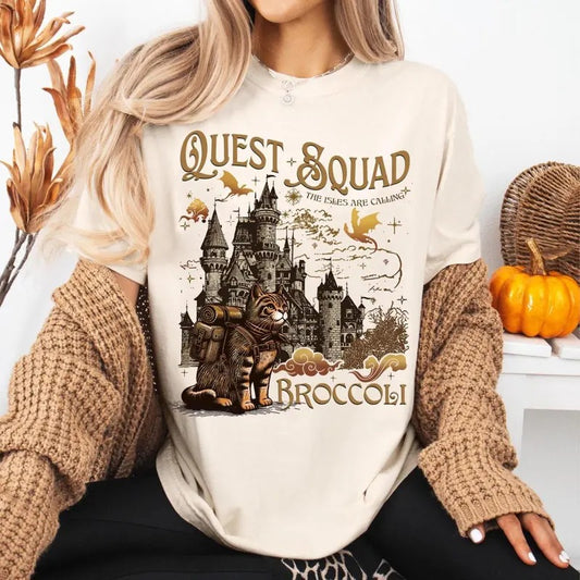 Basgiath War College, Bookish Shirt, Quest Squad Broccoli Shirt, Full Color Selection, Pick Your Favorite, Vintage Fashion