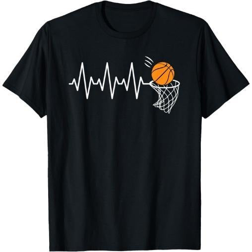 Basketball Heartbeat Basketball Lover T-Shirt Made in USA Hoodie, Sweatshirt | DripVista.com