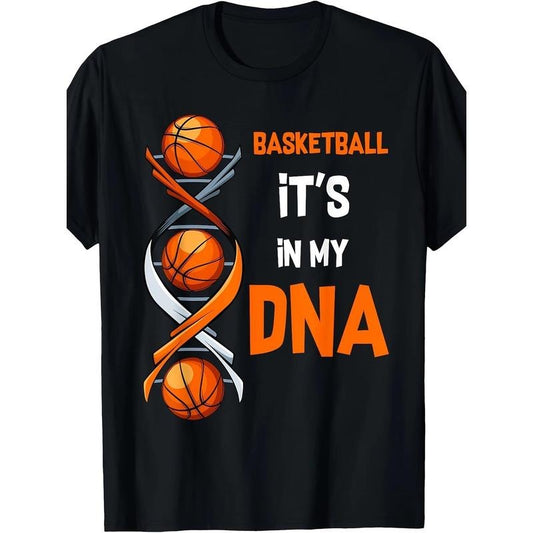 Basketball It's In My  Print, Men's Crew Neck Short Sleeve Cotton T-shirt, Casual Comfy Top For Daily Wear made in usa