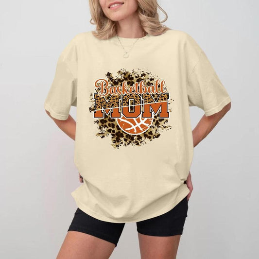 Basketball MOM Vintage Style Crewneck, Unisex Cotton T-shirt