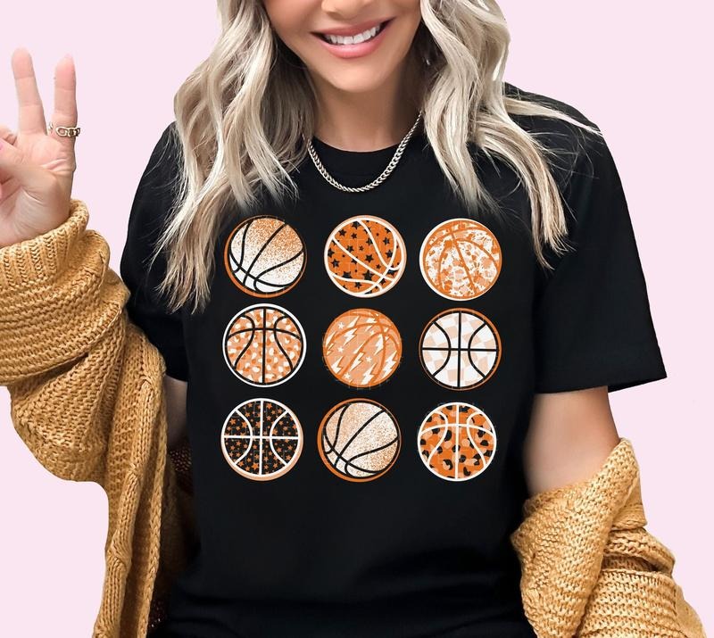 Basketball Shirt Basketballs Tee Game Day Shirt Basketball Tshirt Womens Basketball Shirts Gift For Her Basketball Mom...
