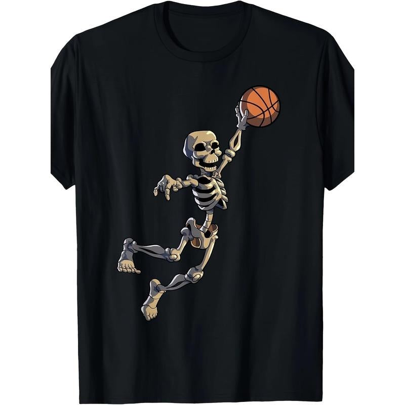 Basketball Skull Halloween Basketball Halloween T-shirt Made in USA Hoodie, Sweatshirt | DripVista.com