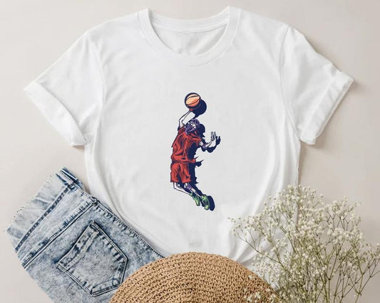 Basketball Slam Dunk Shirt, Basketball Unisex T-Shirt Fabric Cotton