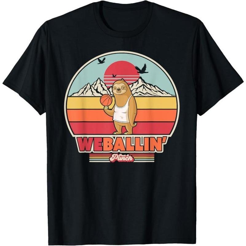 Basketball Sloth Shirt Vintage T-Shirt Made in USA Hoodie, Sweatshirt | DripVista.com