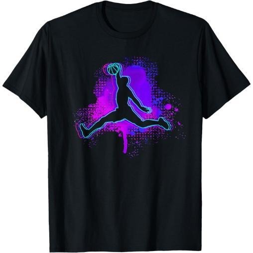 Basketball Sports Fan Men Kids Youth Player Slam Dunk Teens T-Shirt Made in USA
