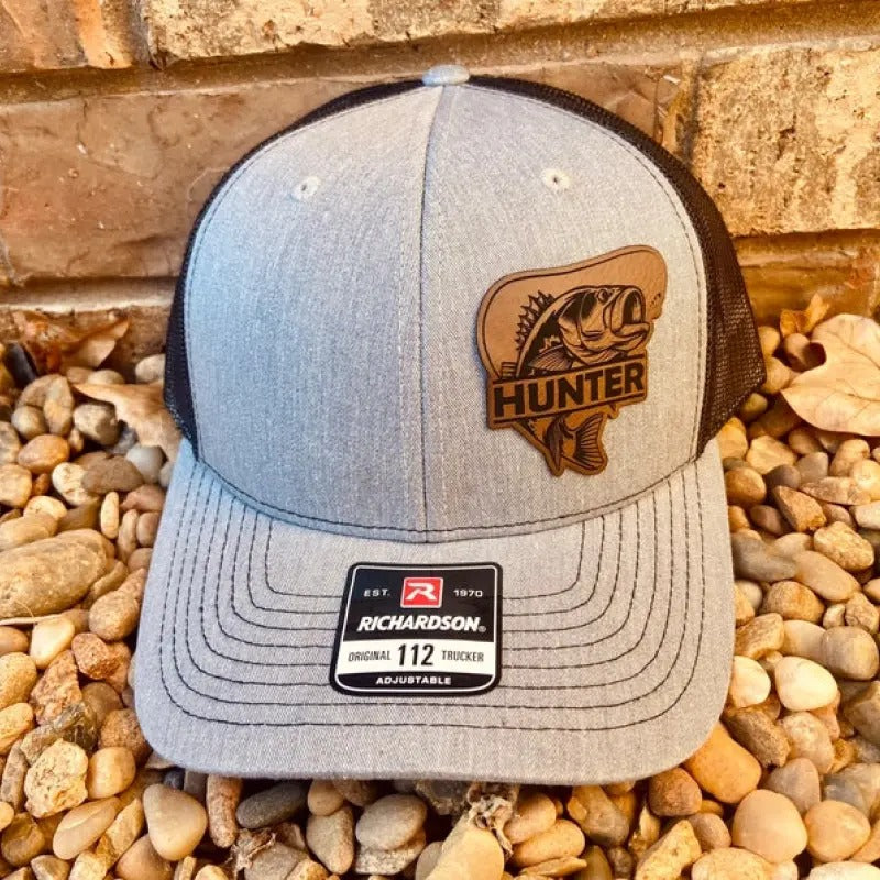 Bass Fishing Personalized Hat, Hunting, Fishing, Leather Patch Hat, Richardson 112, SnapBack, T-Shirts, Hoodie, Sweatshirt