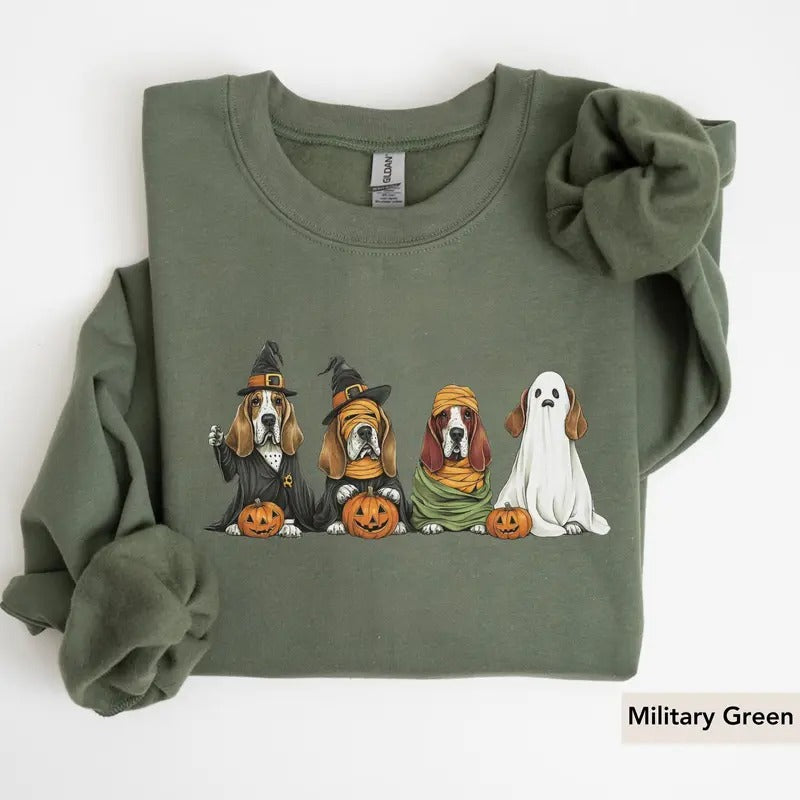 Basset Hound Halloween SWeatshirt, Dog lover Shirt