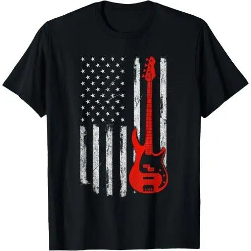 Bassist - USA American Flag Bass Guitar Player Musician T-Shirt Made in USA Hoodie, Sweatshirt | DripVista.com