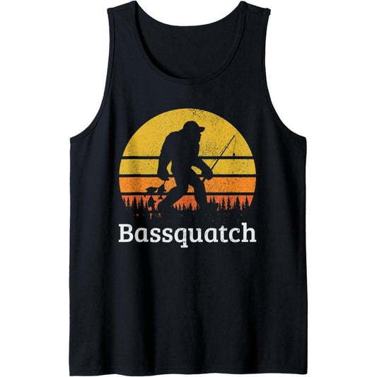 Bassquatch Funny Bass Fishing Sasquatch Bigfoot Vintage Gift Tank Top
