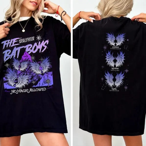 Bat Boys Wingspan Battles Shirt Acotar Merch Sarah J Maas Merch Velaris Rhysand Shirt Cassian Azriel Bookish Halloween Book Boyfriend Shirt