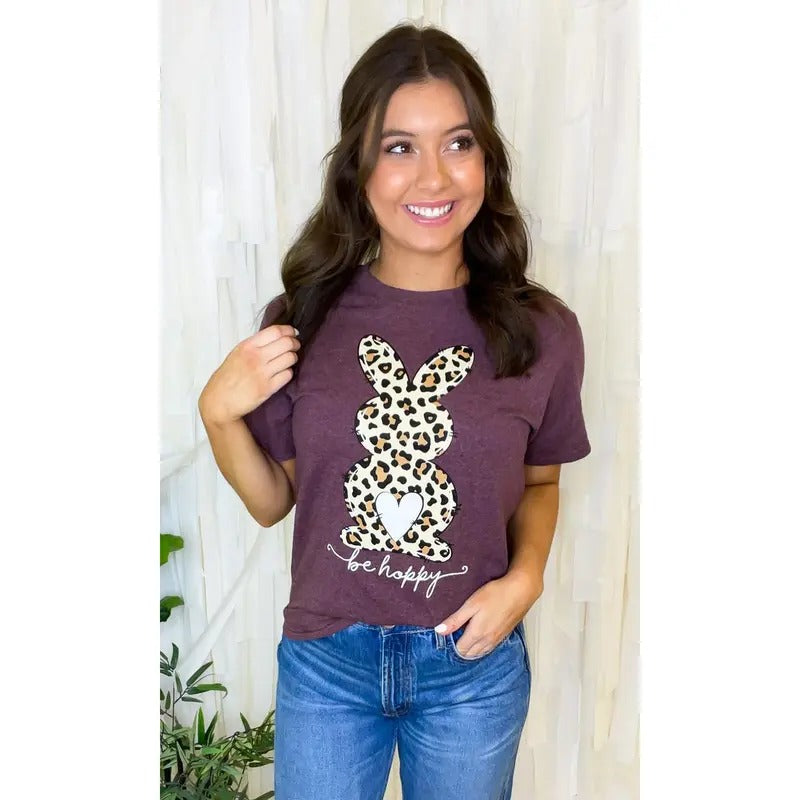 Be Hoppy Leopard Bunny T-Shirt Hoodie, Sweatshirt | DripVista.com