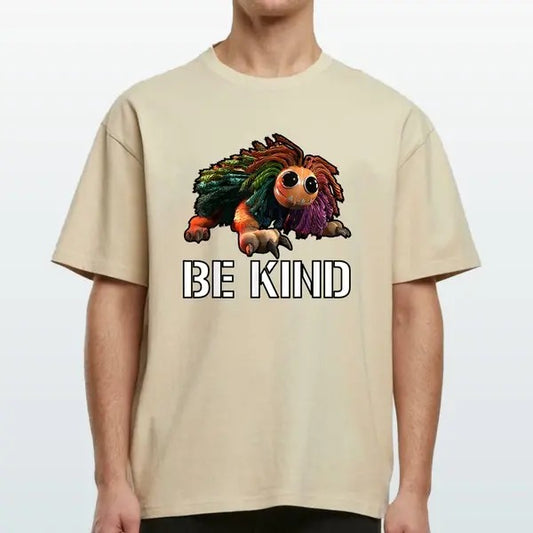 Be Kind Critters Yarnaby Fun Graphic T-Shirt Funny Meme Unisex Cotton Graphic Shirt