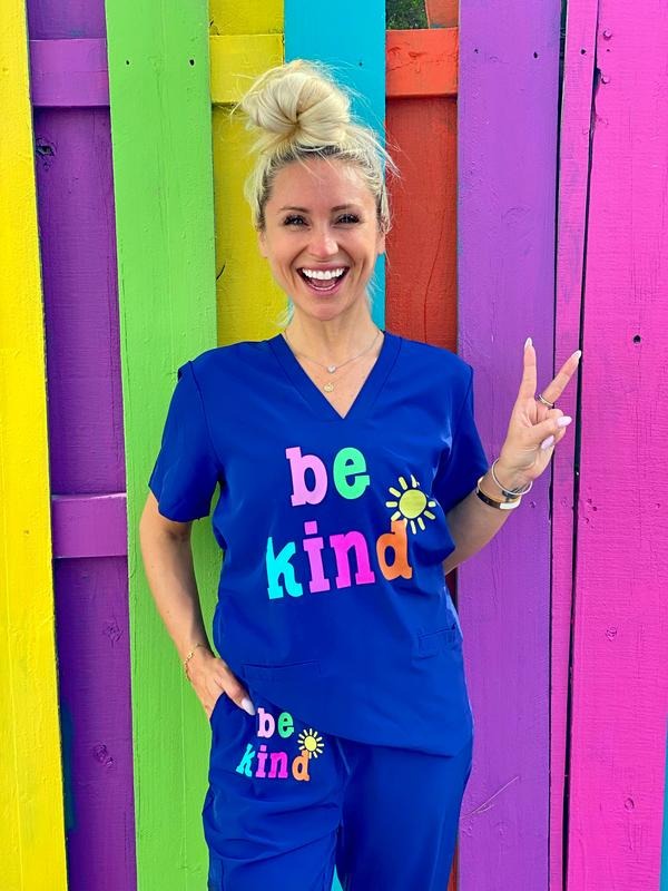 Be Kind Navy Blue Scrub Top