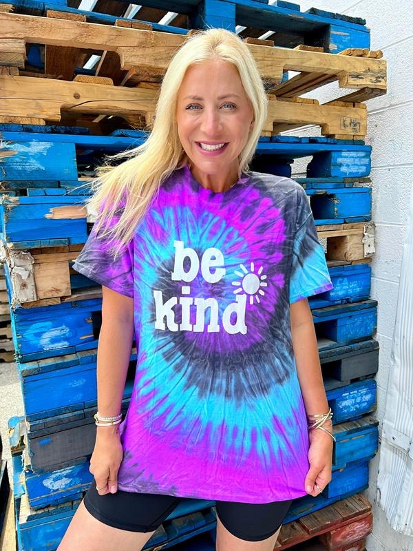Be Kind Turquoise Swirl Tee - Limited Edition Hoodie, Sweatshirt | DripVista.com