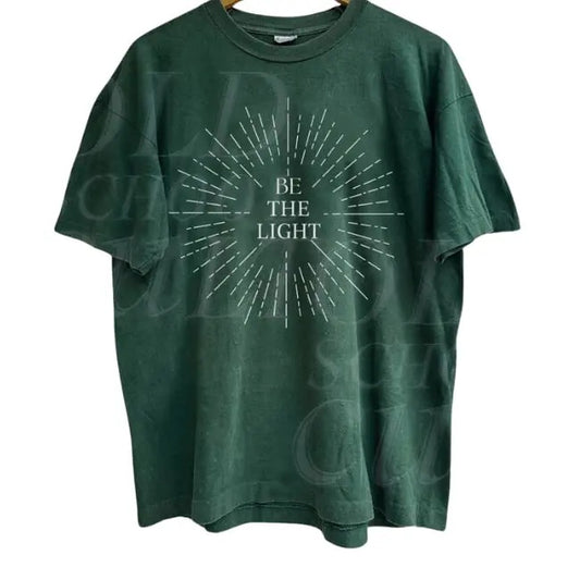 Be The Light Vintage Graphic Bible Verse T Shirt, Retro Mathew 5 14 Sunburst Christian Tshirt, Boho Shirt, Inspirational Gift,Sun Jesus Tee Streetwear
