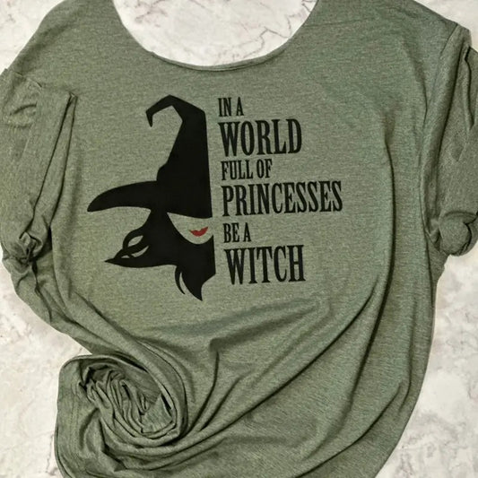Be a Witch T-shirt Soft Cotton Graphic Tee Casual Summer Style with Witch Design and Text