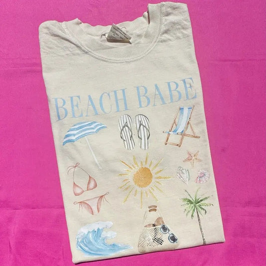 Beach Babe Collage Comfort Colors T-Shirt 'NLB'