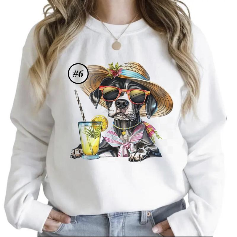 Beach Dogs Summer Funny Sweatshirts Sunny Day Hoodie Cocktail Summer T-shirt Hunting Season Unisex 1 | DripVista.com