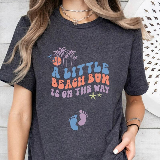 Beach Pregnancy Announcement Shirt, Summer Shirt, Gender Reveal Shirt, Tropical Cruise Vacation, Maternity t-shirt, Nautical Baby Shower tee