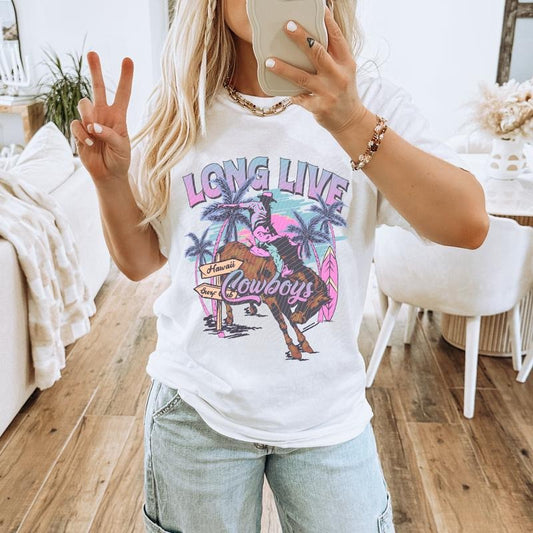 Beachy Long Live Cowboys DTF Transfers - THIS IS NOT A SHIRT