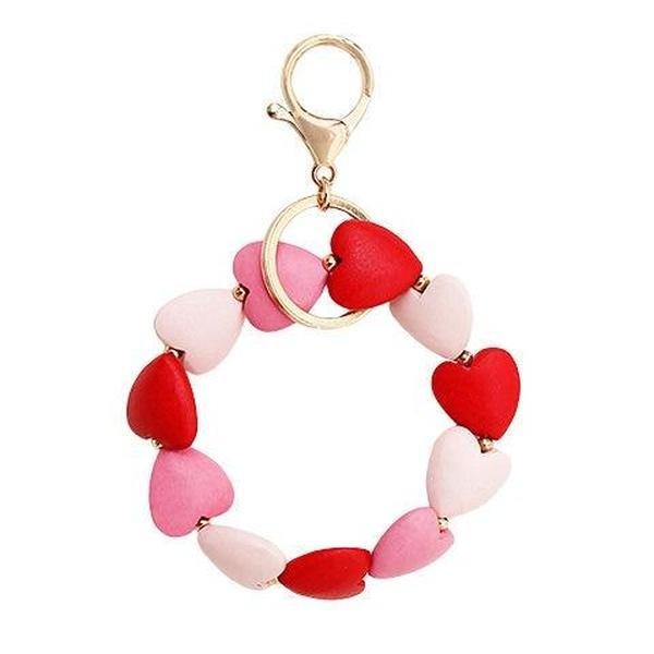 Beaded Heart Key Chain Bracelet