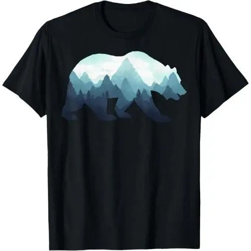Bear Double Exposure Surreal Wildlife Animal T-Shirt Made in USA Hoodie, Sweatshirt | DripVista.com
